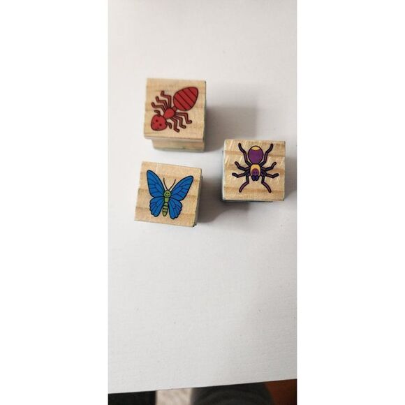 Set of 3 Insects Rubber Stamps - Picture 2 of 3